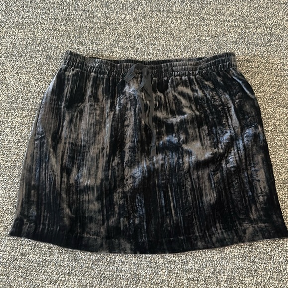 NWT Loft Dark Gray Elastic Waist Velvet Skirt Sz L - Picture 1 of 7